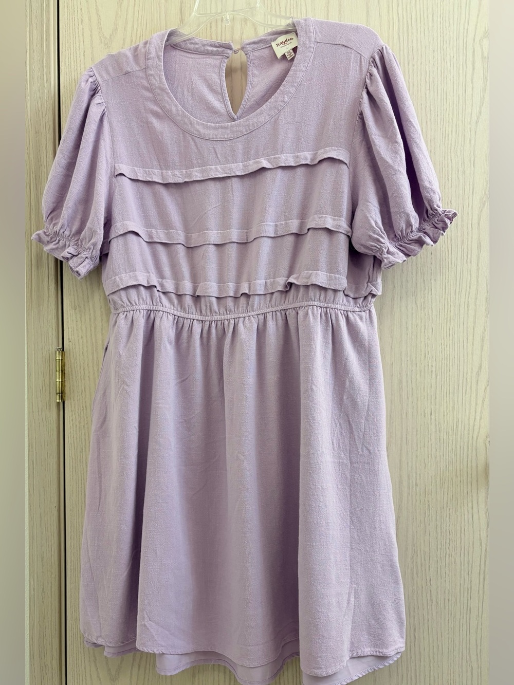 Hayden Lavender Midi Dress with Ruffle Detail